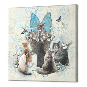 A Tisket a Tasket Cats in a Basket - Canvas Print