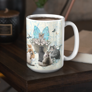 A Tisket a Tasket Cats in a Basket - White Mug