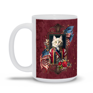 Patriotic Persian Cat - White Mug