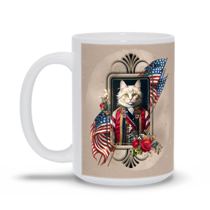 Patriotic Persian Cat - White Mug