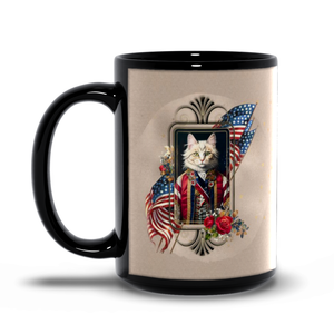 Patriotic Persian Cat - Black Mug