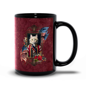 Patriotic Persian Cat - Black Mug