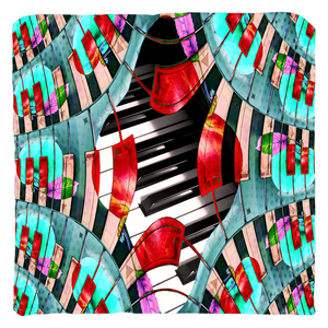 Piano Keys Sway - Throw Pillow - Lisa Dailey Black Cat Art & Design