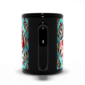 Piano Keys Sway - Black Mug - Lisa Dailey Black Cat Art & Design