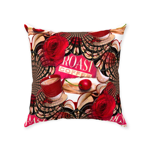 Life is a Cup of Cherries - Throw Pillow - Lisa Dailey Black Cat Art & Design