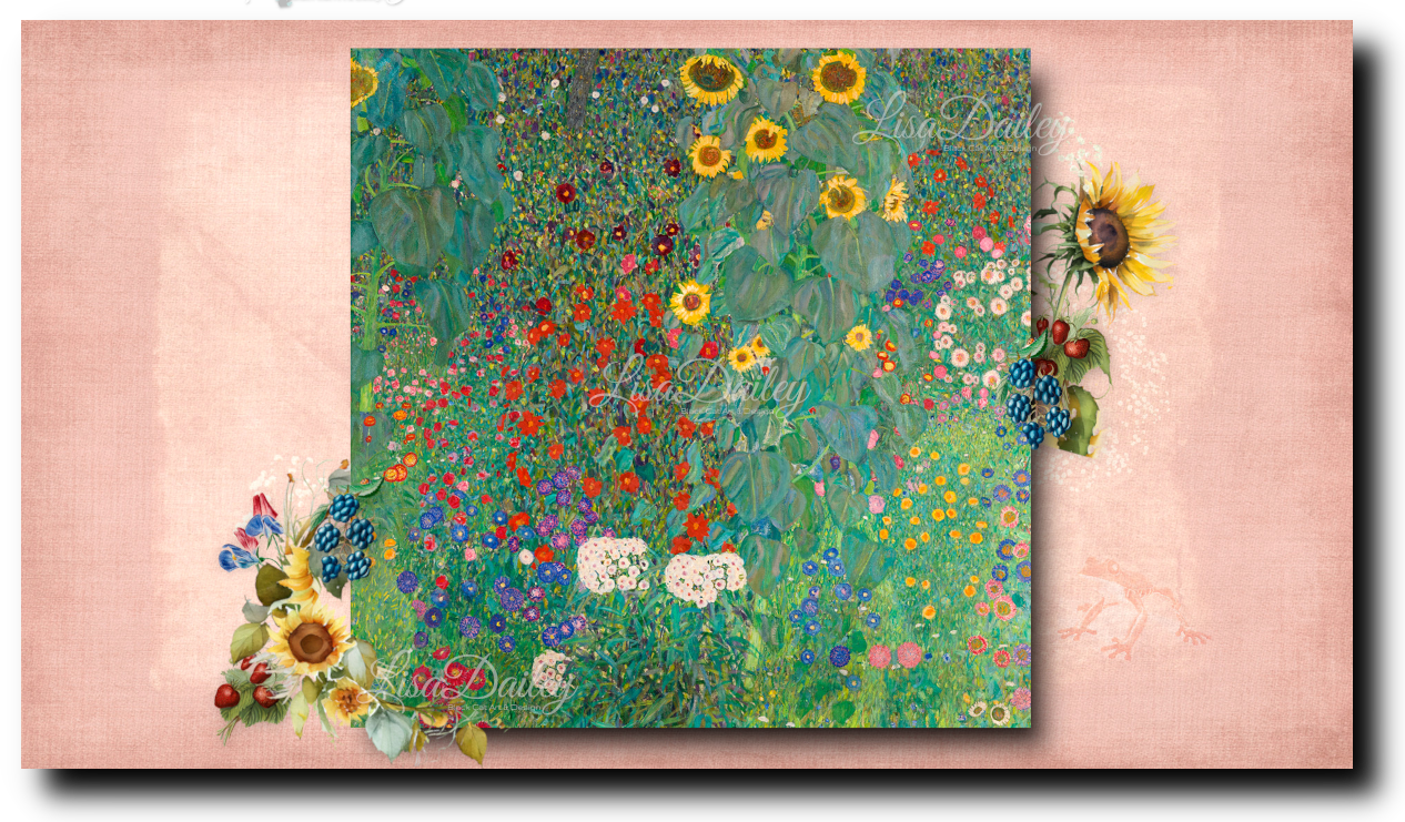 Gustav Klimt Farm Garden and Sunflowers - Canvas Print