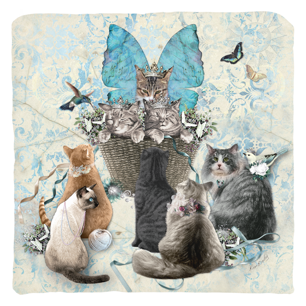 A Tisket a Tasket Cats in a Basket - Throw Pillow