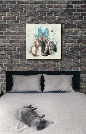 A Tisket a Tasket Cats in a Basket - Canvas Print