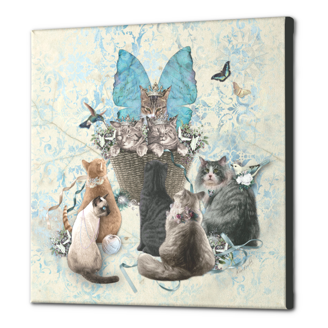 A Tisket a Tasket Cats in a Basket - Canvas Print