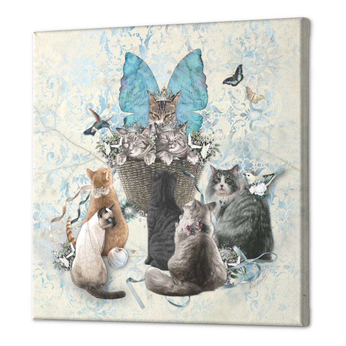 A Tisket a Tasket Cats in a Basket - Canvas Print
