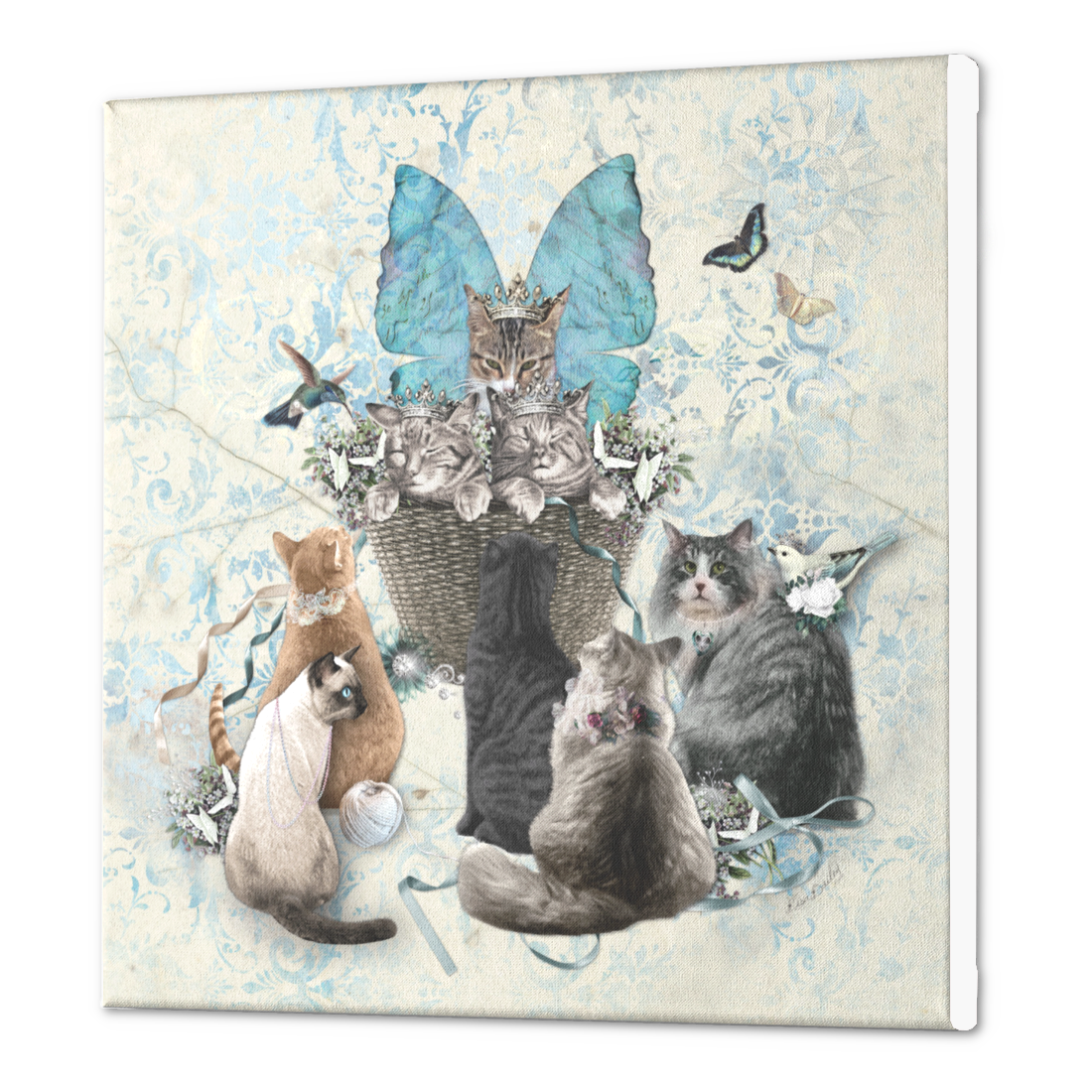 A Tisket a Tasket Cats in a Basket - Canvas Print