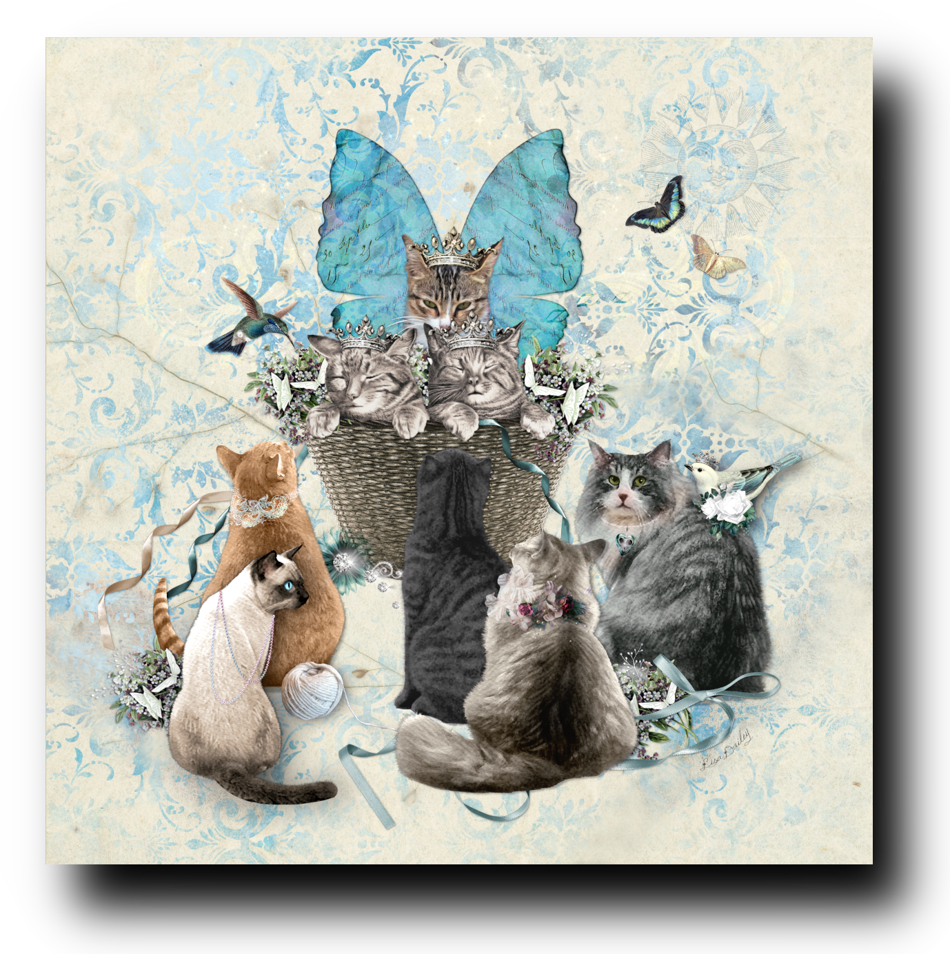 A Tisket a Tasket Cats in a Basket - Canvas Print