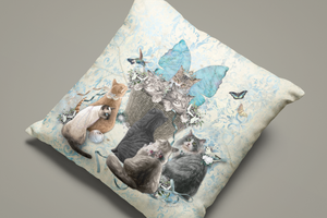 A Tisket a Tasket Cats in a Basket - Throw Pillow