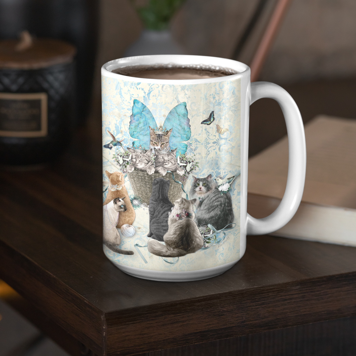 A Tisket a Tasket Cats in a Basket - White Mug