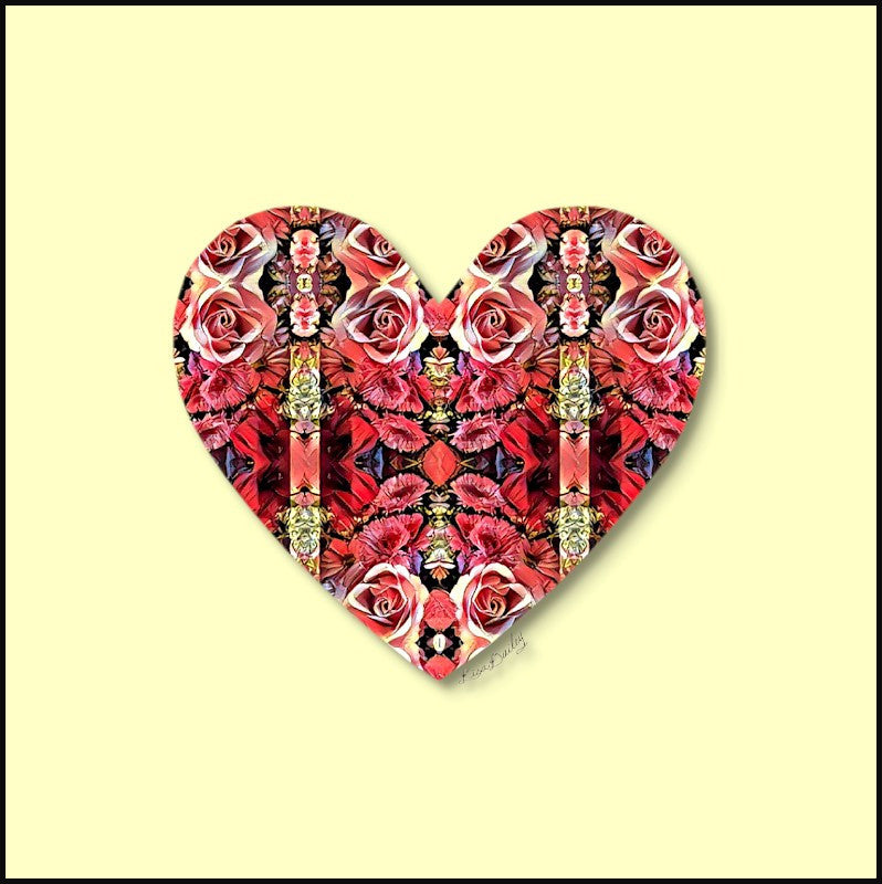 Floral Heart - Tote Bag - Lisa Dailey Black Cat Art & Design