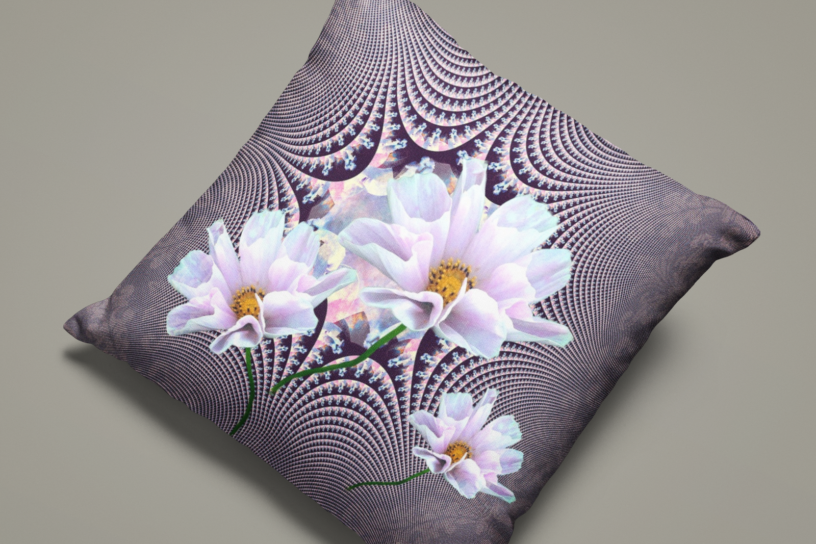 Lavender Beauties - Throw Pillow - Lisa Dailey Black Cat Art & Design