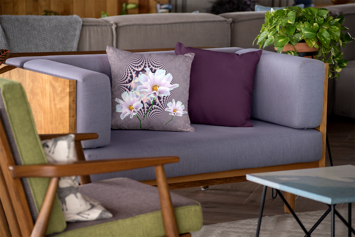 Lavender Beauties - Throw Pillow - Lisa Dailey Black Cat Art & Design