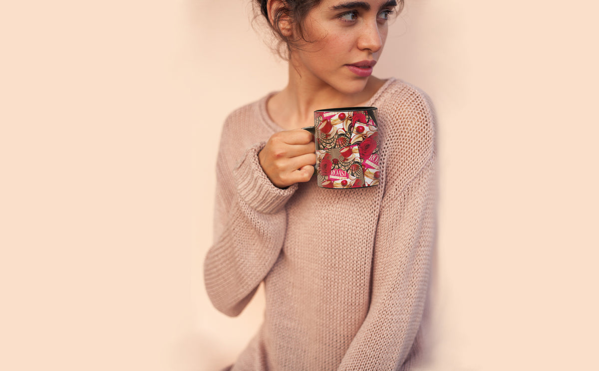 Life is a Cup of Cherries - Mug - Lisa Dailey Black Cat Art & Design