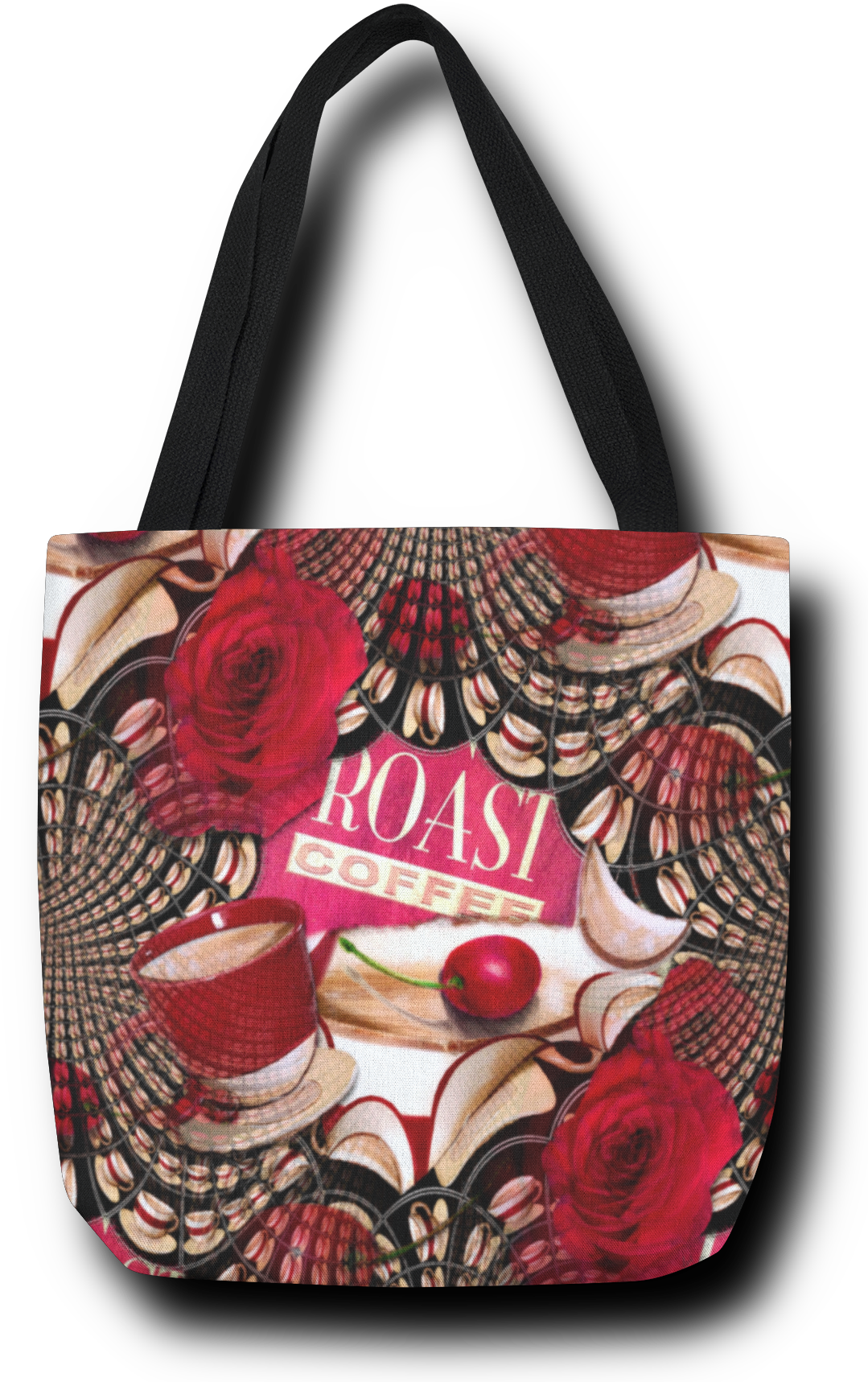 Life is a Cup of Cherries - Tote Bag - Lisa Dailey Black Cat Art & Design