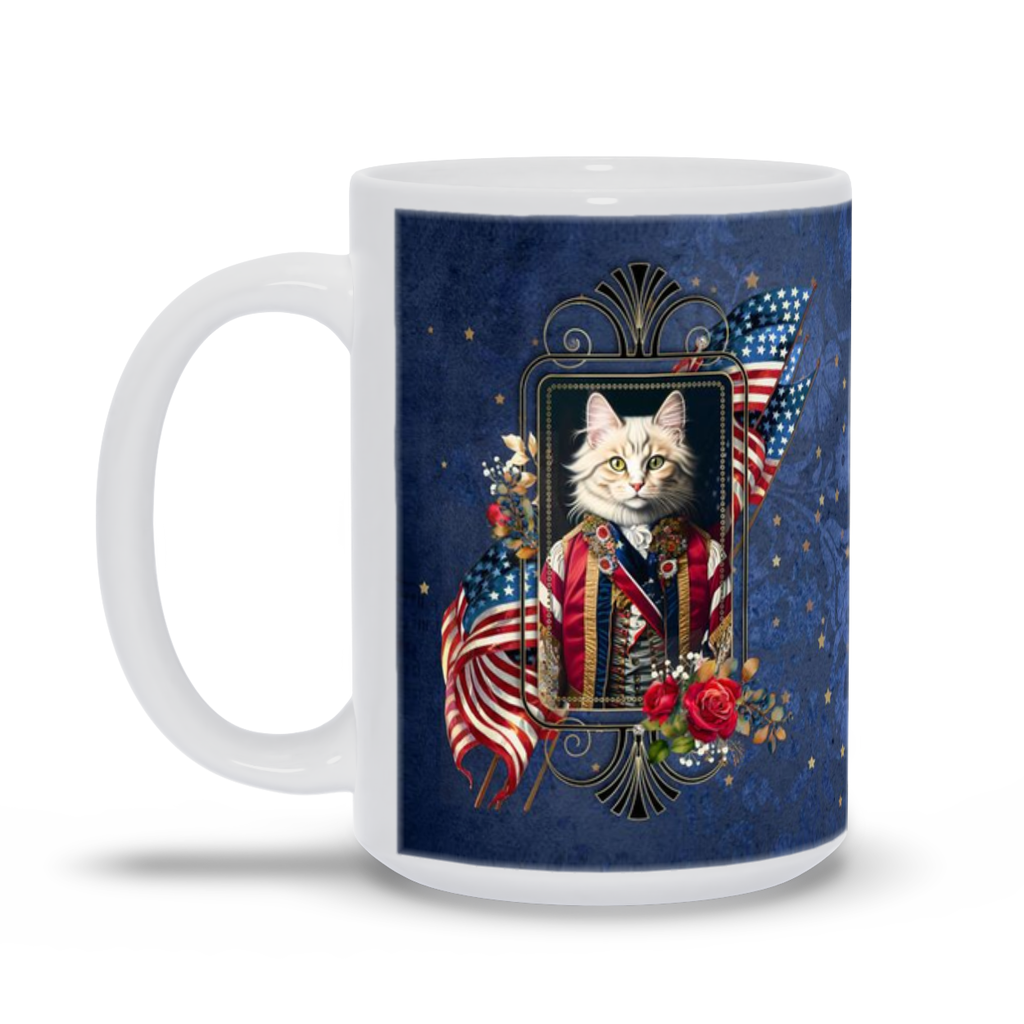 Patriotic Persian Cat - White Mug
