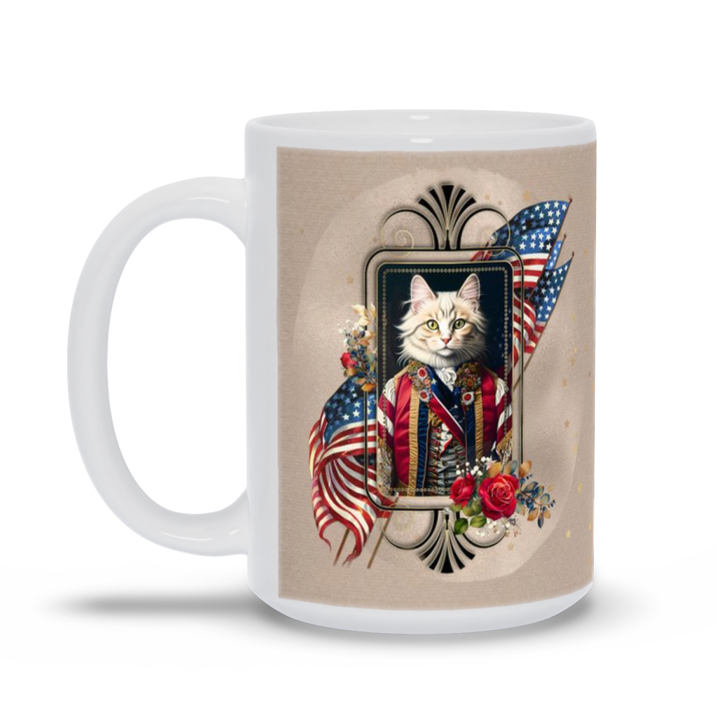 Patriotic Persian Cat - White Mug