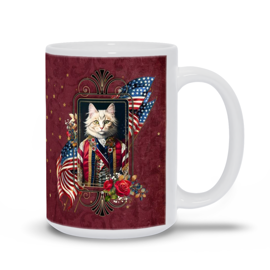 Patriotic Persian Cat - White Mug