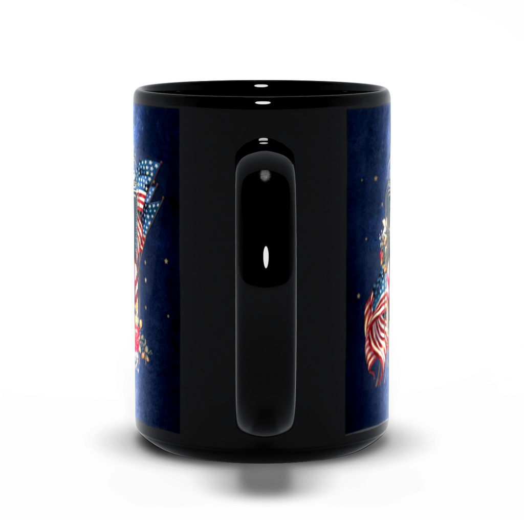 Patriotic Persian Cat - Black Mug