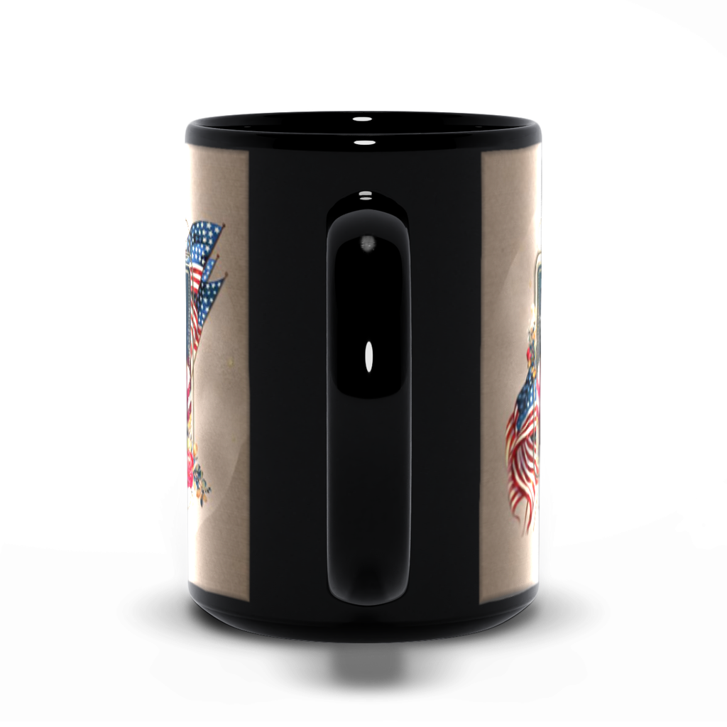 Patriotic Persian Cat - Black Mug