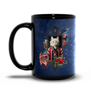 Patriotic Persian Cat - Black Mug