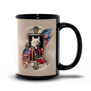 Patriotic Persian Cat - Black Mug