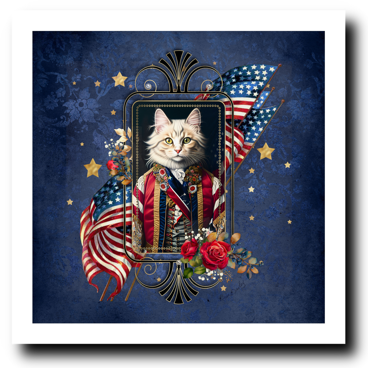 Patriotic Persian Cat - Art Print
