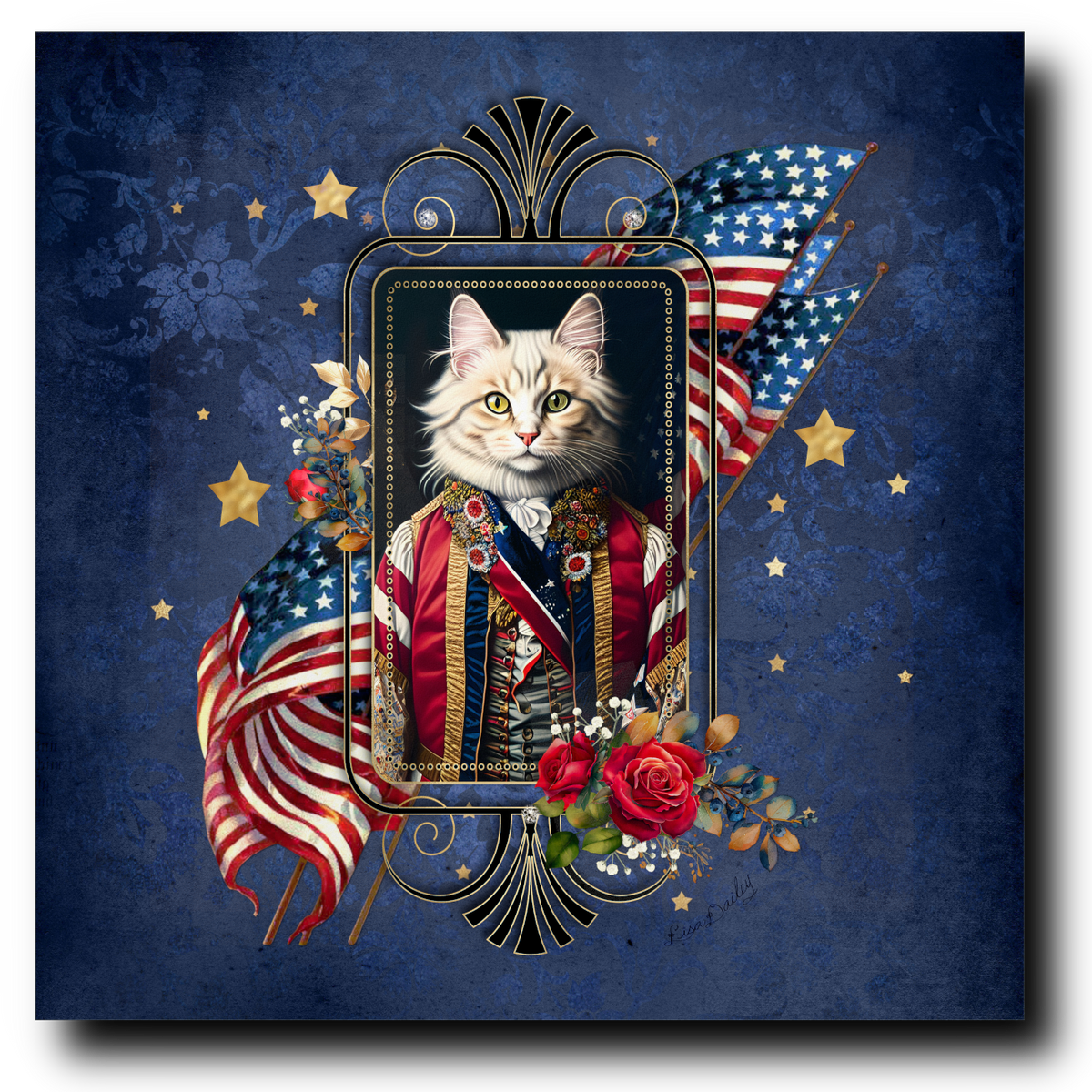 Patriotic Persian Cat - Canvas Print