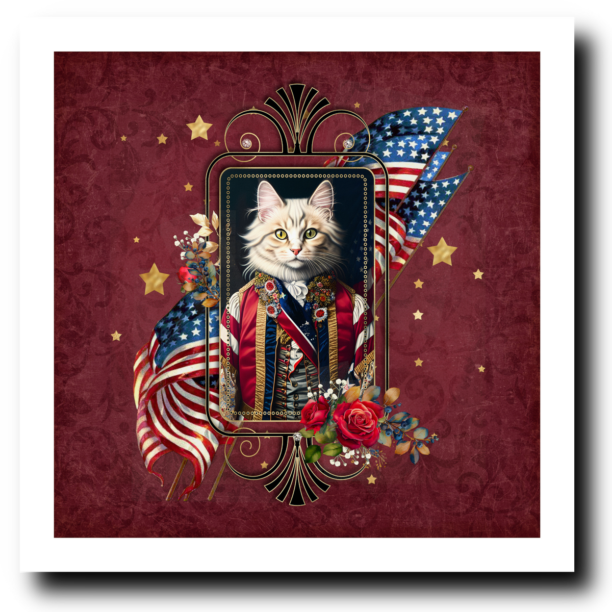 Patriotic Persian Cat - Art Print