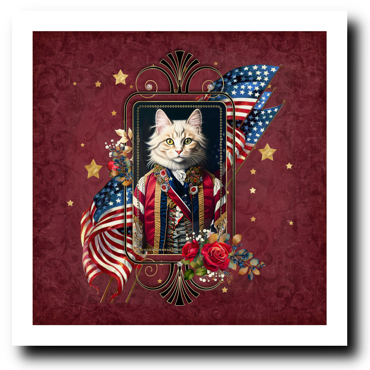 Patriotic Persian Cat - Art Print