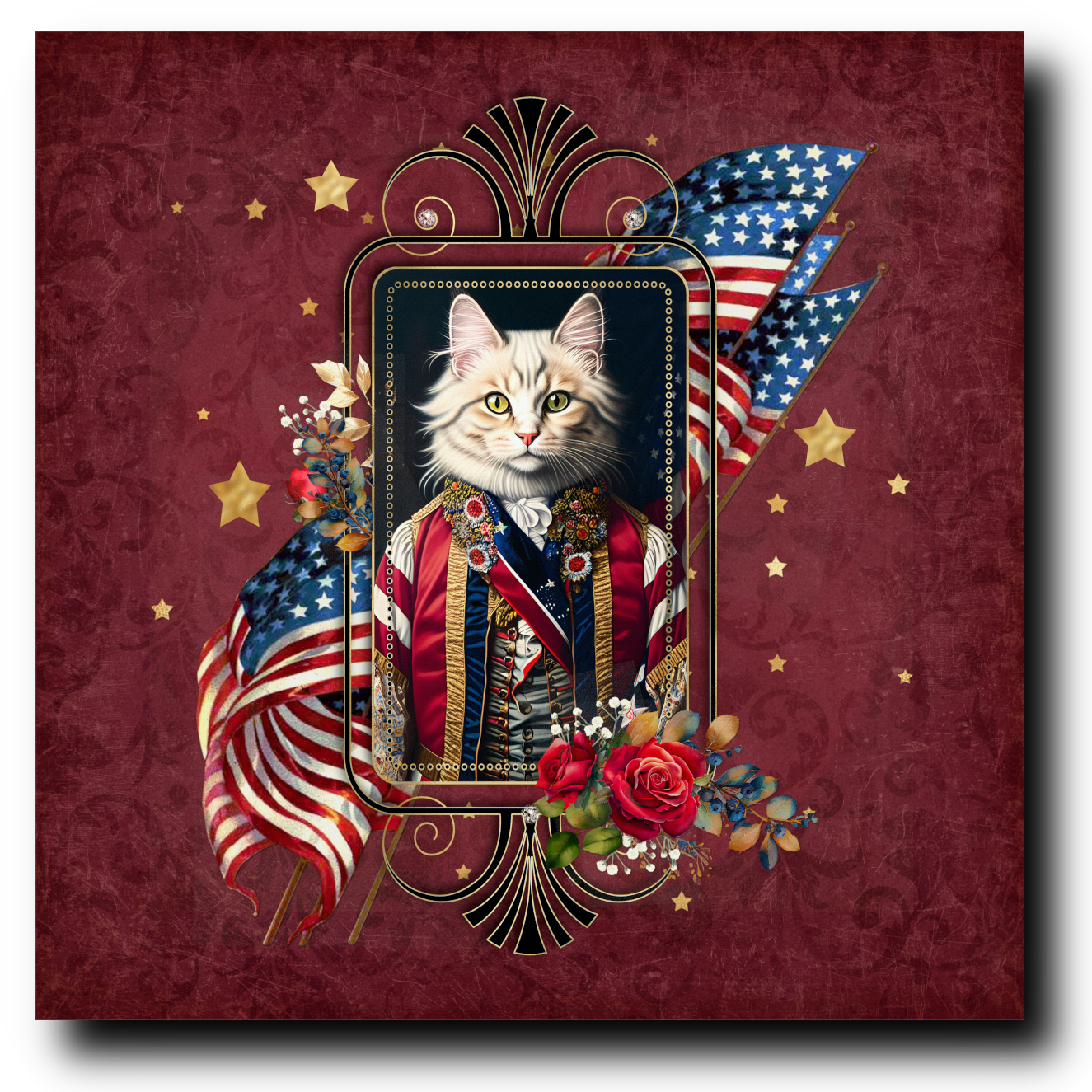 Patriotic Persian Cat - Canvas Print