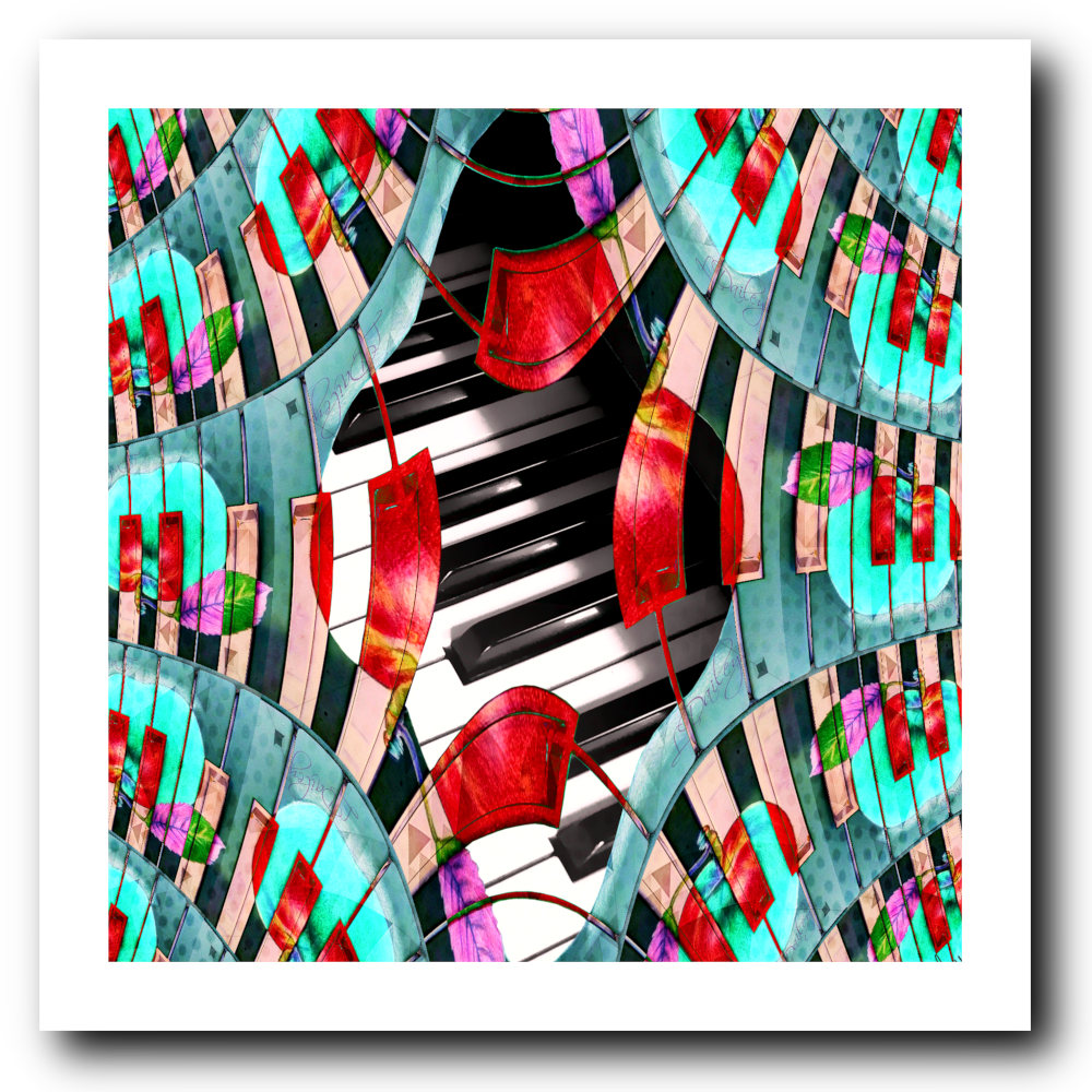 Piano Keys Sway - Art Print - Lisa Dailey Black Cat Art & Design