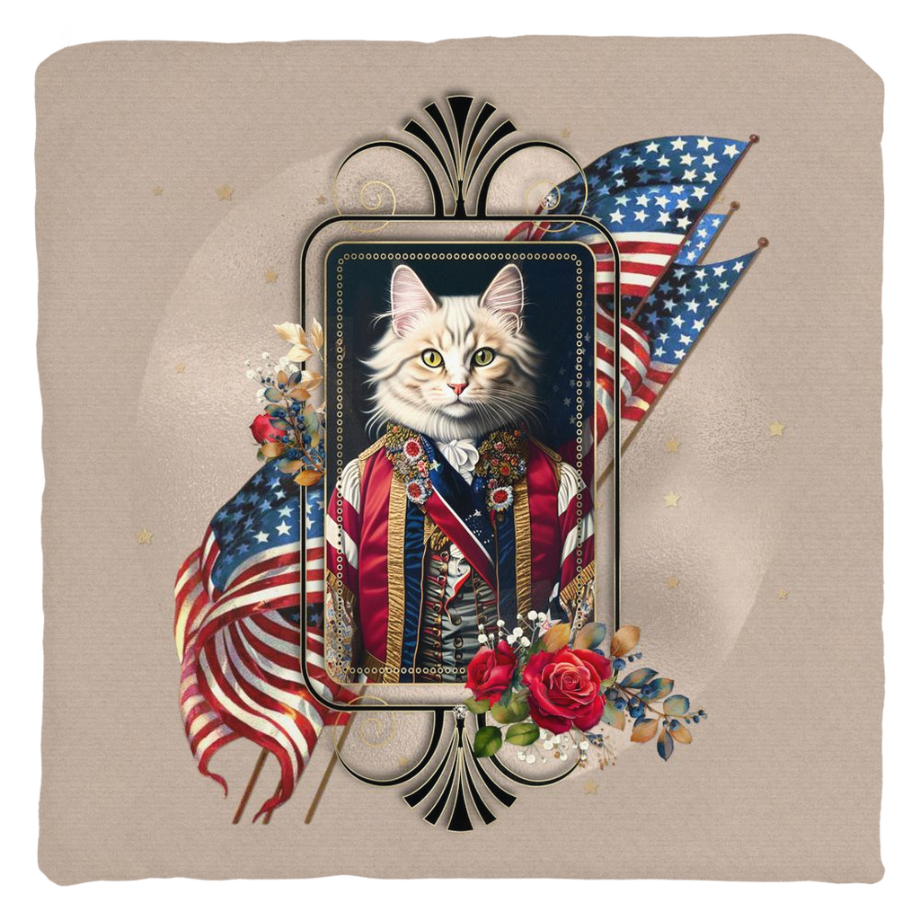 Patriotic Persian Cat - Throw Pillow