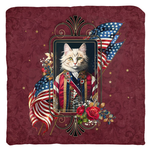 Patriotic Persian Cat - Throw Pillow