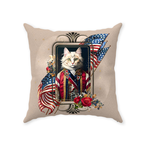 Patriotic Persian Cat - Throw Pillow