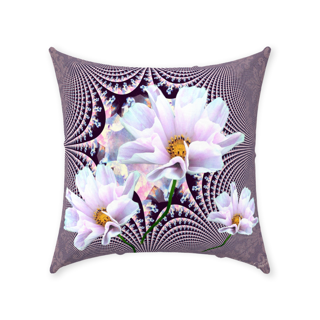 Lavender Beauties - Throw Pillow - Lisa Dailey Black Cat Art & Design