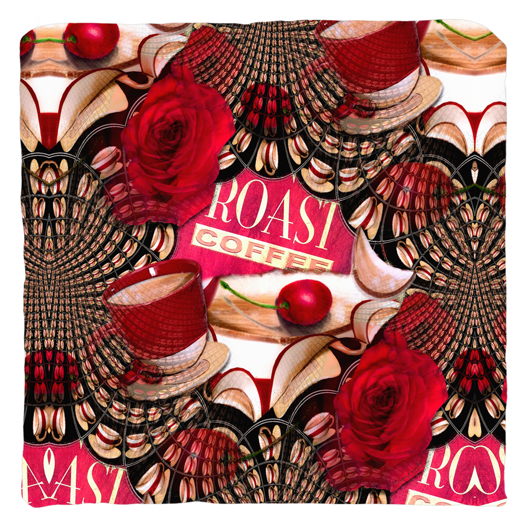 Life is a Cup of Cherries - Throw Pillow - Lisa Dailey Black Cat Art & Design