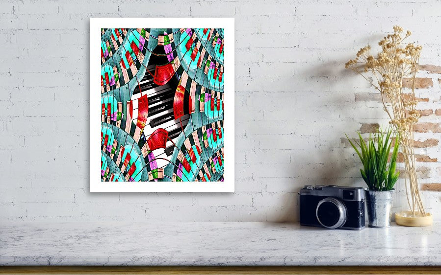 Piano Keys Sway - Art Print - Lisa Dailey Black Cat Art & Design