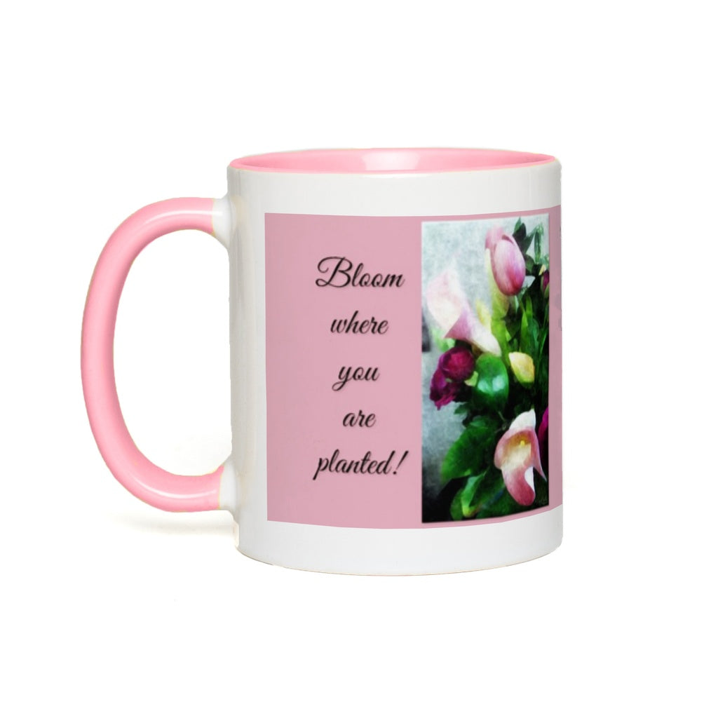 Flower Bouquet - Accent Mug - Lisa Dailey Black Cat Art & Design