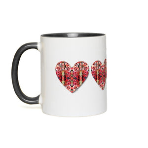 Floral Heart - Accent Mug - Lisa Dailey Black Cat Art & Design