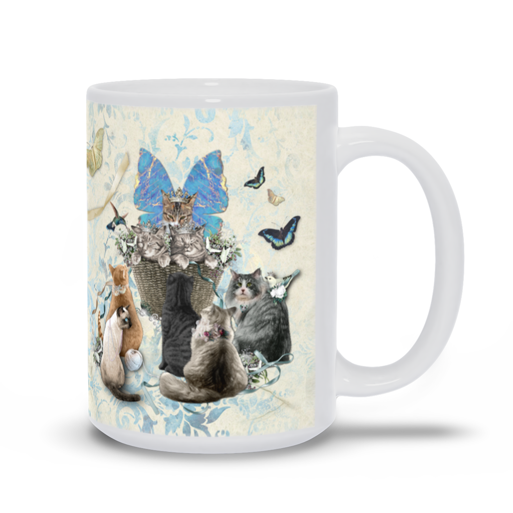 A Tisket a Tasket Cats in a Basket - White Mug