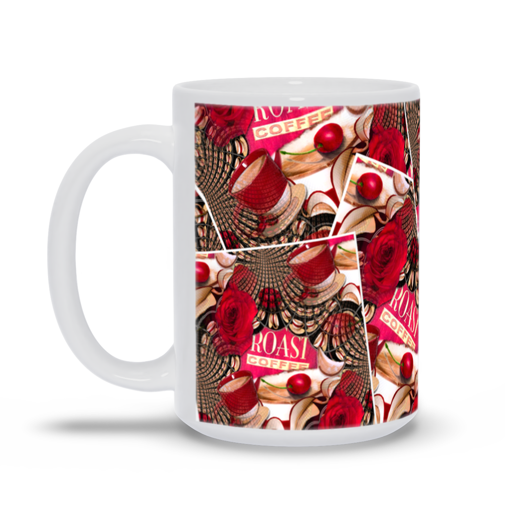 Life is a Cup of Cherries - Mug - Lisa Dailey Black Cat Art & Design