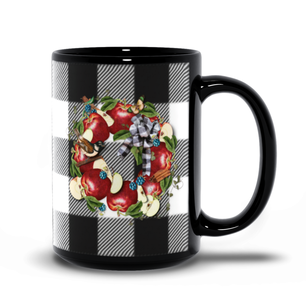 Sweet Apple Pie - Buffalo Plaid - Black Mug