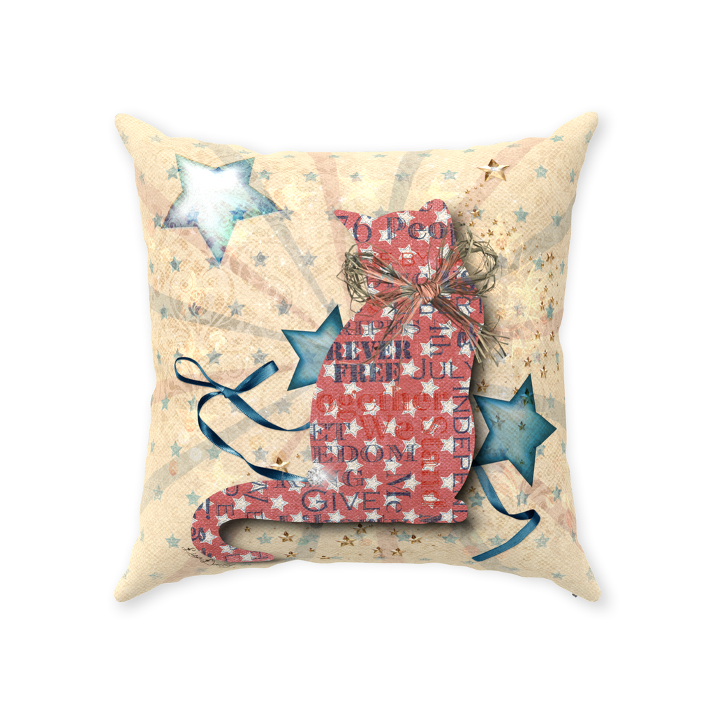Freedom Cat - Throw Pillow